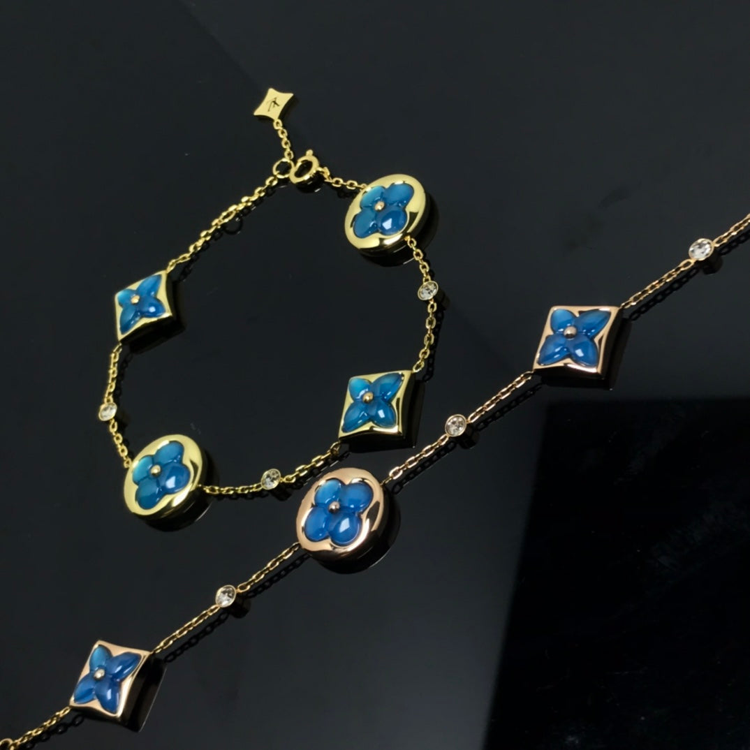 [BLUE TEARS]STAR AND SUN 4 MOTIF BLUE BRACELET