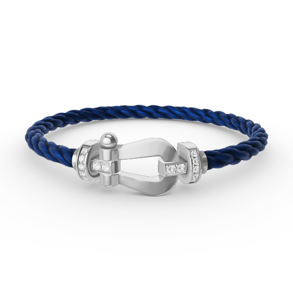 [BLUE TEARS]FORCE LARGE HORSESHOE HALF DIAMOND BRACELET SILVER